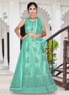 Sea Green Colour Fancy Latest Designer Net Festive Wear Kids Lehenga Collection 184